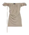 Jacquemus Schulterfreies Minikleid Aus Stretch-jersey Aus Einer Cupromischung Mit Drapierung In Nude