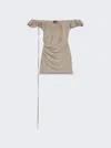 Jacquemus Schulterfreies Minikleid Aus Stretch-jersey Aus Einer Cupromischung Mit Drapierung In Pink