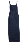 Jacquemus La Robe De-nîmes Spoglio Denim Gown In Navy