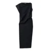 Jacquemus La Robe Drap Asymmetrical Midi Dress In Black