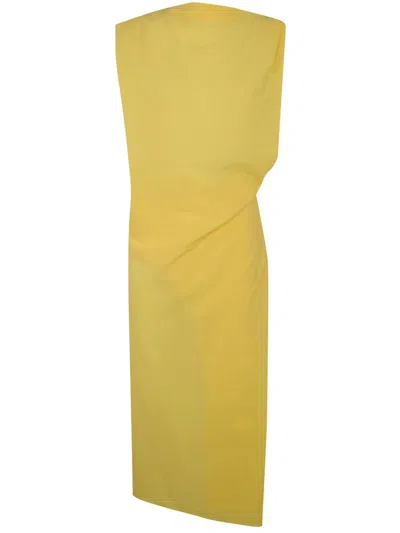 Jacquemus "la Robe Drap" Midi Dress In Orange