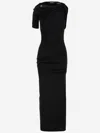 Jacquemus Short-sleeved Black Viscose Midi Dress In Black
