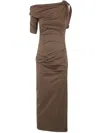 Jacquemus "la Robe Drapeado" Long Dress In Brown
