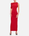 Jacquemus Asymmetrical Draped Dress In Red