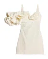 Jacquemus Duna Ruffled Grain De Poudre-trimmed Wool-blend Midi Dress In White