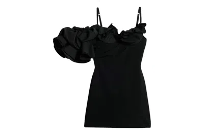 Pre-owned Jacquemus La Robe Duna Ruffed Mini Dress Black