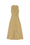Jacquemus Favola Midi Panel Sleeveless Dress In Beige