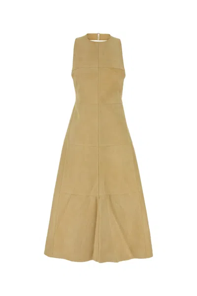 Jacquemus Favola Midi Panel Sleeveless Dress In Beige
