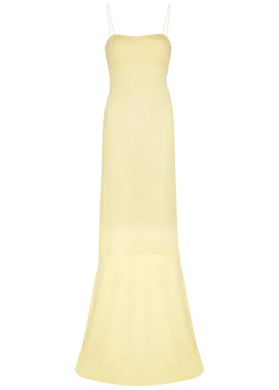 Jacquemus La Robe Fino Panelled Gown In Yellow