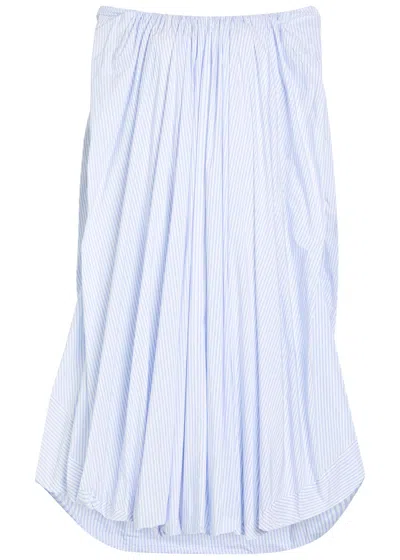 Jacquemus La Robe Lavande Striped Poplin Midi Dress In Blue