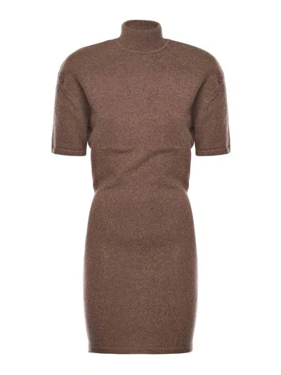 Jacquemus La Robe Maille Chestnut Dress In Brown