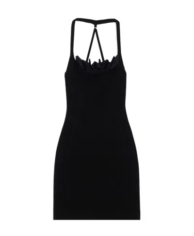 Jacquemus La Robe Maille Croissant Minidress In Black