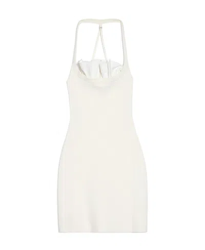 Jacquemus La Robe Maille Croissant Minidress In White