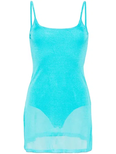 Jacquemus The Roupao Knit Dress In Blue