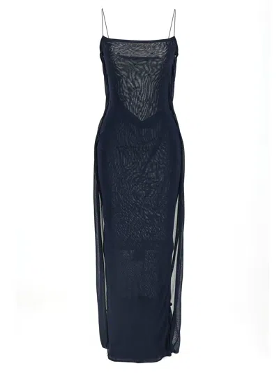 Jacquemus Women Blue La Robe Maille Plumetis Dress, M Luxury Dresses For Women Darveys