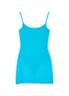 Jacquemus La Robe Maille Roupao Sheer Knitted Mini Dress In Turquoise
