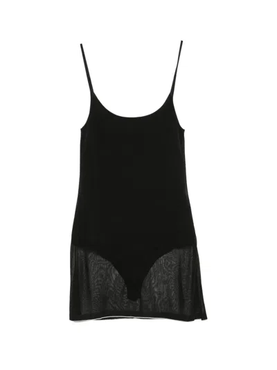Pre-owned Jacquemus La Robe Maille Roupao Sheer Mini Dress In Black
