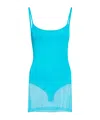 Jacquemus La Robe Maille Roupao Sheer Mini Dress In Blue