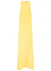 Jacquemus La Robe Maille Sculta Fine-knit Maxi Dress In Yellow Light