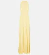 Jacquemus La Robe Maille Sculta Fine-knit Maxi Dress In Yellow