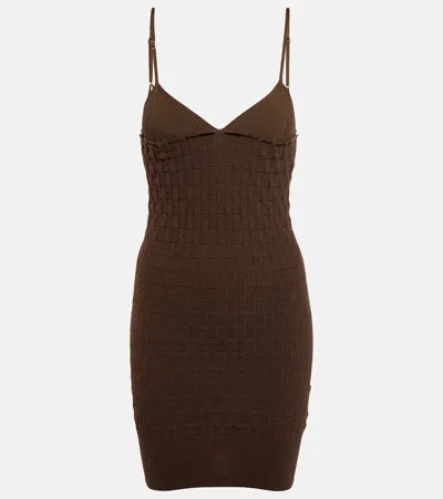 Jacquemus Brown Le Raphia 'la Robe Maille Tecido' Minidress