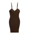 Jacquemus La Robe Maille Tecido Dress In Brown