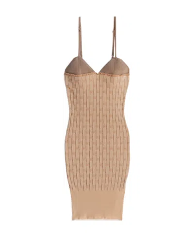 Jacquemus La Robe Maille Tecido Dress In Nude