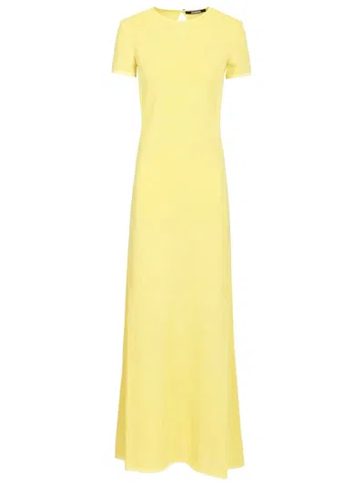 Jacquemus Le Robe Maille Woven Maxi Dress In Yellow
