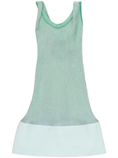 Jacquemus Green Le Raphia 'la Robe Maille Turbi' Minidress
