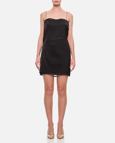 Jacquemus La Robe Mia Short Sleep Dress In Black