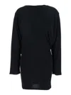 Jacquemus Black La Robe Mistral Crew Neck Dress With Long Sleeves And Open Back In Viscose Blend Women In Black