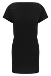 Jacquemus Mistral Back Draped Short Sleeve Dress In Black