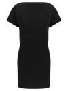 Jacquemus Mistral Back Draped Short Sleeve Dress In Black