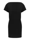 Jacquemus Mistral Back Draped Short Sleeve Dress In Black