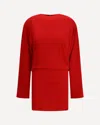 Jacquemus La Mistral Open-back Draped Dress In Red