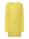 Jacquemus Flowing Viscose Jersey Dress With Embroidered Detailing In Yellow