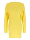 Jacquemus Flowing Viscose Jersey Dress With Embroidered Detailing In Yellow