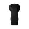 Jacquemus Mistral Back Draped Short Sleeve Dress In Black