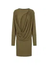 Jacquemus The Mistral Open-back Draped Jersey Mini Dress In Green