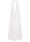 Jacquemus Norma Open-back Gathered Crepe Maxi Dress In White