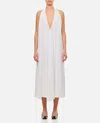 Jacquemus Norma Open-back Gathered Crepe Maxi Dress In White