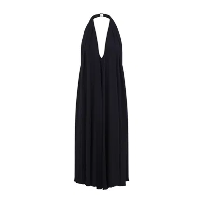 Jacquemus The Norma Draped Maxi Halter Dress In Blue