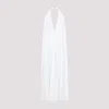 Jacquemus Norma Open-back Gathered Crepe Maxi Dress In White