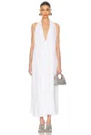 Jacquemus Norma Open-back Gathered Crepe Maxi Dress In White