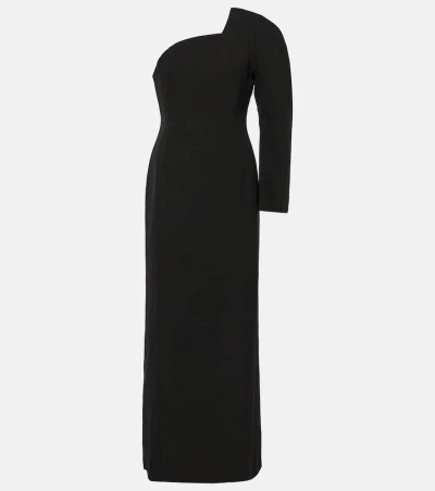 Jacquemus La Dressing Gown Pablo One-shoulder Maxi Dress In Black