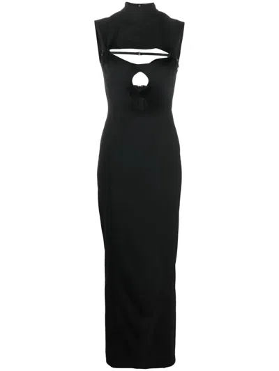 Jacquemus Women's Palmi Cutout Stretch-wool Maxi Dress In Black