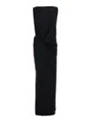 Jacquemus La Robe Peplo Black Long Dress With Square Neck And Cut-out Detail On The Side In Viscose Blend Woma
