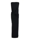 Jacquemus La Robe Peplo Black Long Dress With Square Neck And Cut-out Detail On The Side In Viscose Blend Woma In Black