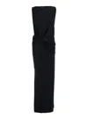 Jacquemus La Robe Peplo Black Long Dress With Square Neck And Cut-out Detail On The Side In Viscose Blend Woma In Black