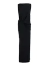 Jacquemus La Robe Peplo Black Long Dress With Square Neck And Cut-out Detail On The Side In Viscose Blend Woma In Black